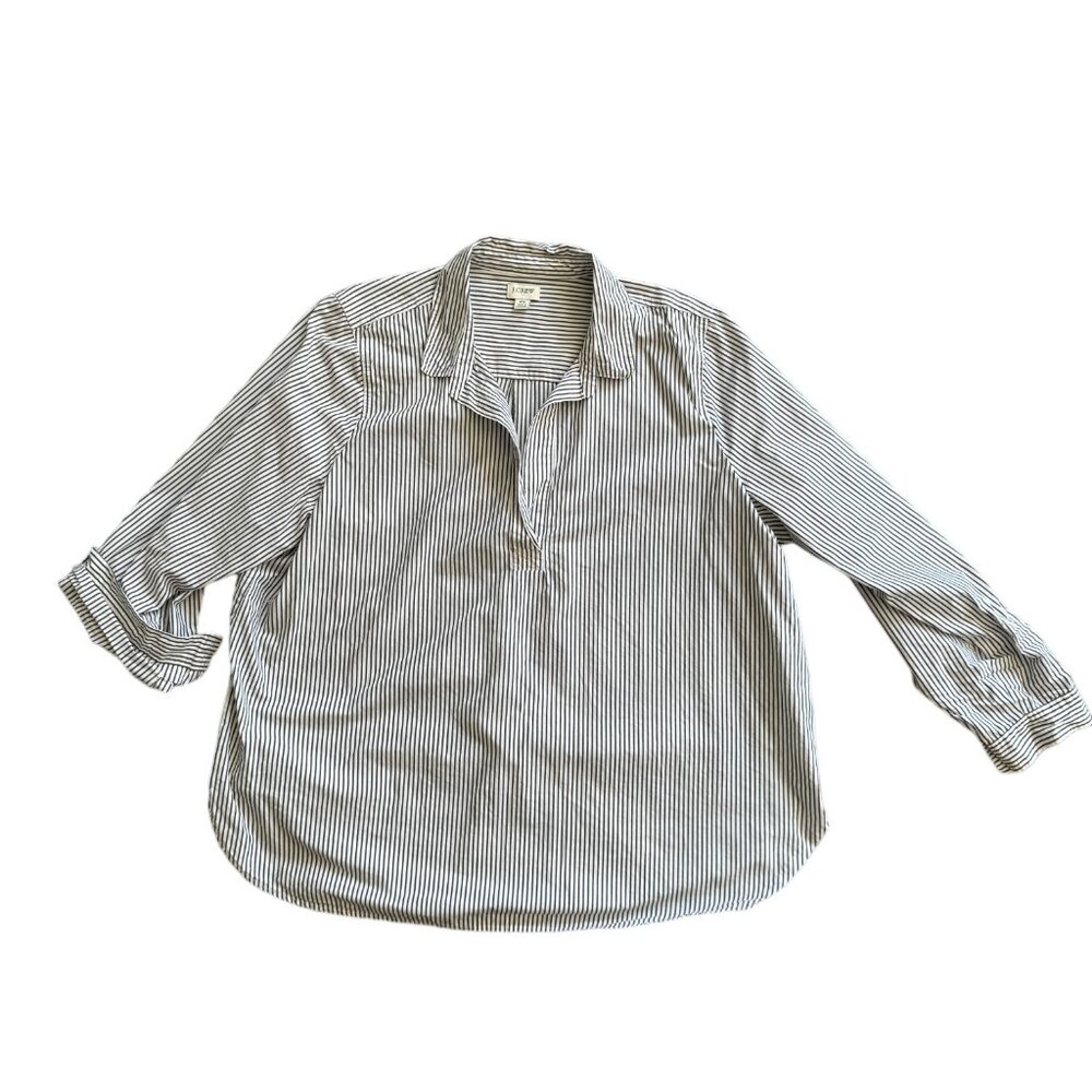 J. Crew Factory Black and White Striped Top